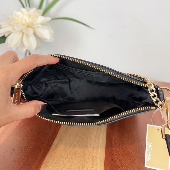 NWT MICHAEL KORS Jet Set travel Medium Pouchette Saffiano Leather Crossbody Bag - Picture 5 of 9